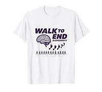 Walk to End Alzheimers Awareness Fundraiser Support T-Shirt, Men, White, L