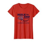Walk to End Alzheimers Awareness Fundraiser Support T-Shirt, Women, Red, S