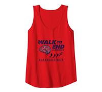 Walk to End Alzheimers Awareness Fundraiser Support Tank Top, Women, Red, XL