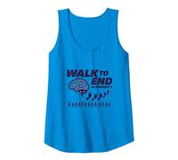 Walk to End Alzheimers Awareness Fundraiser Support Tank Top, Women, Sapphire, L