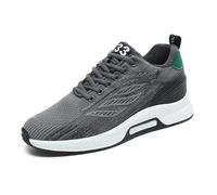 Walk Trainers Men Couple Men's Elevator Shoes Men's Casual Mesh Trainers Lightweight Breathable Lace Up Sports Shoes with Hidden Lift Heel for Men 10 Cm Grey