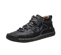 Walk Trainers Men Men's Breathable Slip On Casual Shoes for Daily Wear Comfortable Elastic Loafers Durable Walking Footwear Ideal for Spring Summer Fall with Shorts Jeans Pants Black