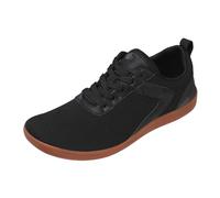 Walk Trainers Men Unisex Thin Soled Wide Last Casual Sneakers (11) Black