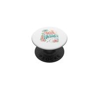 Walk with Jesus Coastal Beach Faith Summer Design PopSockets Adhesive PopGrip
