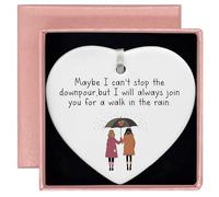 Walk with You in The Rain Ornament,Friendship Gift for Best Friend,Sympathy Gift, Encouragement Gift for Bestie Gift, for Soul Sisters Gift, Heart Ornament, Support Friendship Keepsake