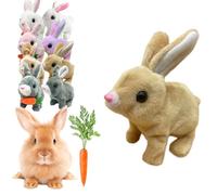 Walkable Bunny Toy, Easter Bunny Toy, Easter Basket Stuffer Realistic Bunnys Toys, 2026 New Bunnys Toys Educational Interactive Bunnies Can Walk (Khaki,Bunny)