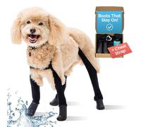 Walkee Paws Easy-On Dog Boots + Leggings & Chest Strap - Waterproof Dog Booties for Small to Medium Sized Dogs, Dog Rain Boots, Dog Boots for Hot Pavement Protection (Small, Black)