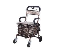Walker, 4 Round Elderly Walker Foldable Can Sit Cart Shopping Cart Disabled Walking Assist,Sitting Width 38cm Compact kxtmm