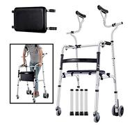 Walker, Adjustable Stand Upright Walker with 4 Wheels, Tall Adult Seniors People with Disability Rolling Rollator, Load 180kg/400lbs Times