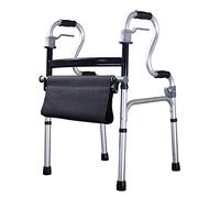 Walker Aid for Seniors, Portable Folding Upright Walker with Oxford Cushion, Adjustable Height, PP Folding Handle, Can Bear 180kg, Suitable for People with Reduced Mobility, The Elderly (A) Decoratio