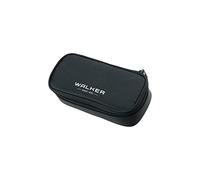 Walker All Black 49113-380 Pencil Case with Spacious Main Compartment, Double-Sided Divider with 20 Pen Compartments, Zip Compartment