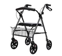 Walker,Aluminum Foldable Rollator/Walking Mobility Aid/Shopping Cart Trolley with Seat and Handbrake,Wheeled Walker for Elderly Narrow Walking Frame kxtmm