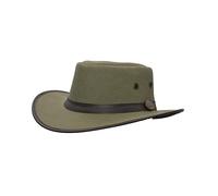 WALKER AND HAWKES - Canvas Outback Stanley Hat - Olive - Small (57cm)