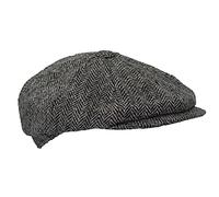 WALKER AND HAWKES - Harris Tweed 8-Panel Thomas Baker Boy Cap - Steel Grey - XL (60cm)