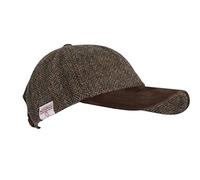 WALKER AND HAWKES - Harris Tweed Brungton Baseball Cap w/Suede Leather Peak - Charcoal