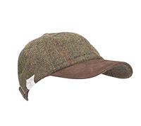WALKER AND HAWKES - Harris Tweed Brungton Baseball Cap w/Suede Leather Peak - Hunter Green