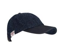 WALKER AND HAWKES - Harris Tweed Brungton Baseball Cap w/Suede Leather Peak - Midnight Blue