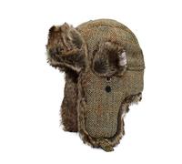 WALKER AND HAWKES - Harris Tweed Charles Trapper Hat - White Sand - X-Large (60cm)