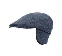 WALKER AND HAWKES - Harris Tweed Edward Flat Cap w/Foldable Ear Flaps - Midnight Blue - Small (57cm)