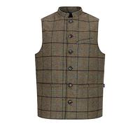 WALKER AND HAWKES - Men's Abraham Moon Tweed Nehru Waistcoat - Castleton Green - 2X-Large