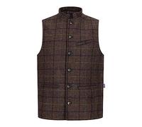 WALKER AND HAWKES - Men's Abraham Moon Tweed Nehru Waistcoat - Oak Brown - X-Large
