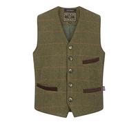 WALKER AND HAWKES - Men's Derby Tweed Alcott Waistcoat - Dark Sage - Medium