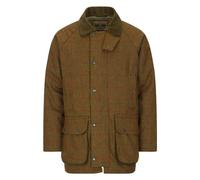 WALKER AND HAWKES - Men's Green Sage Durable Derby Tweed Barlaston Hunting Shooting Waterproof Jacket - Red Stripe - L
