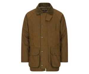 WALKER AND HAWKES - Men's Green Sage Durable Derby Tweed Barlaston Hunting Shooting Waterproof Jacket - Red Stripe - L