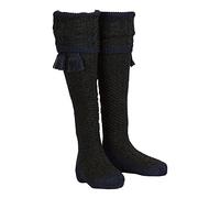 WALKER AND HAWKES - Men's Merino Wool Revier Shooting Socks w/Garter Ties - Blue Lovat - Medium