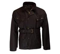 WALKER AND HAWKES - Men's Wax Explorer Motorcycle Jacket - Brown - 2X-Large