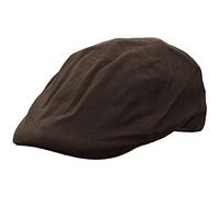 WALKER AND HAWKES - Premium Olive British Wax 6-Panel Bernard Duckbill Waterpoof Flat Cap Unisex - Brown - Large (59cm)