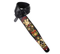 Walker And Williams KB-50-BLK Black Strap W/Multicolor Mayan Design on Black Carved Leather