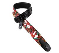 Walker And Williams LHR-22 Semi Gloss Black Premium Leather w/Carousel Red Paisley Floral Carving