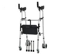 Walker Assist Mobility Support Device Aluminum Alloy Standing Frame Mobility Scooter with Wheels for Adult Seniors Mobility Needs Rollator(E)