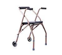 Walker,Carbon Steel Rollator,Lightweight Foldable 2 Wheel Rollator Walker Aid with Padded Seat for The Elderly Adult Seniors Disabled Handrails Crutches, Adjustable Height, Red,Max Load 150kg Times