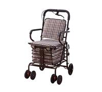 Walker,Carbon Steel Rolling Hand Car,Shopping Cart Folding Can Take The Elderly Trolley Walker to Pick Up A Vegetable Truck with A Seat kxtmm