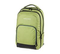 Walker College 2.0 42128-361 School Backpack with 3 Compartments, Zip Pocket, Side Pockets, Padded Back, Adjustable Hip, Shoulder and Chest Strap, Green, ca. 18 x 47 x 30 cm