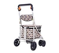 Walker,Elderly Shopping Cart with Storage Basket |Foldable Rollator Walker with 6 Wheels and Seat,Lockable Brakes,with Night Reflection Strip,Transport Rest Chair for Geriatric Bariatric Little kxtmm