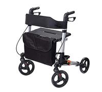 Walker, Folding Rollator Walker for Adult, Senior, Elderly, Handicap Mobility Aid, 4 Wheel Aluminum Transport Chair Outdoor Thoughtful