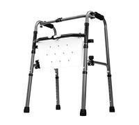 Walker,Folding Shower Chair,Heavy-Duty Geriatric Elderly Walker - Adjustable Height Mobility Aid Walking Frame,Steel Crutch with Padded Seat kxtmm