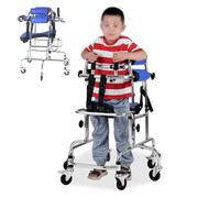 Walker for Children with Cerebral Palsy, Adjustable Height Wheeled Walker, Hemiplegia Stroke Rehabilitation Standing Frame Baby Walkers Walking Aid for the Disabled