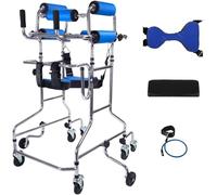 Walker for Children with Cerebral Palsy Portable Cerebral Palsy Adult Hemiplegia Rehabilitation Standing Frame,Uprightwith Adjustable Height Seat for Seniors and Disabled Mobility Aid