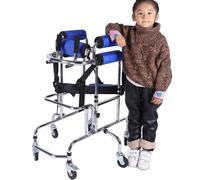 Walker for Children with Cerebral Palsy Portable Cerebral Palsy Wheeledfor, Lightweight Aluminium Walking Frame with Cerebral Palsy, Folding Stand Up Walking Frame, Portable, Rehabilitation