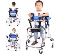 Walker for Children with Cerebral Palsy Portable Cerebral Palsy with Cerebral Palsy, Hemiplegia Stroke Rehabilitation Standing Framewalking Aid for The Disabled Anti-Tilt Six-Wheelfoldable B