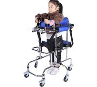 Walker for Disabled Children with Cerebral Palsy, Height-Adjustable Kids Upright Walker with Stainless Steel Frame, 6 Wheels Mobile Rollator,Walkers/Standing Walking Aid