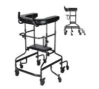 Walker for Seniors Portable Upright Walker with Seat Ideal for Hemiplegia Rehabilitation and Standing Support Foldable Design for Easy Storage for Seniors and Disabled Adults