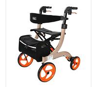 Walker for Seniors Rollator Rollator Walkers for Seniors, Lightweight Walker with Seat and Wheels Walking Aids Elderly (Brown) (Brown)