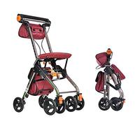 Walker,Four Wheeled Rollator Walker with Cable Brakes Swivel Wheels Padded Seat and Backrest Lightweight Foldable Aluminium Frame Lockable Brakes Walking Aid kxtmm