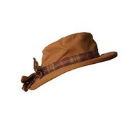 Walker & Hawkes - Ladies Wax Riding Thelma Bow Knot Hat with Tartan Trim - Beige - XS/S