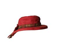 Walker & Hawkes - Ladies Wax Riding Thelma Bow Knot Hat with Tartan Trim - Red - XXS